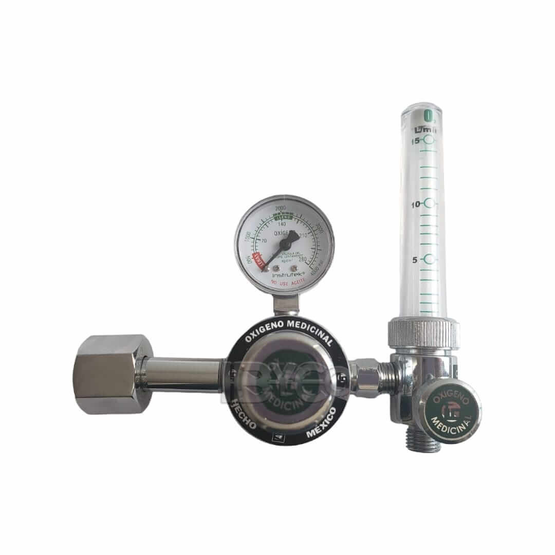 Regulador de Oxígeno medicinal CGA540 con flujometro, salida flujo 0 - 15 lpm